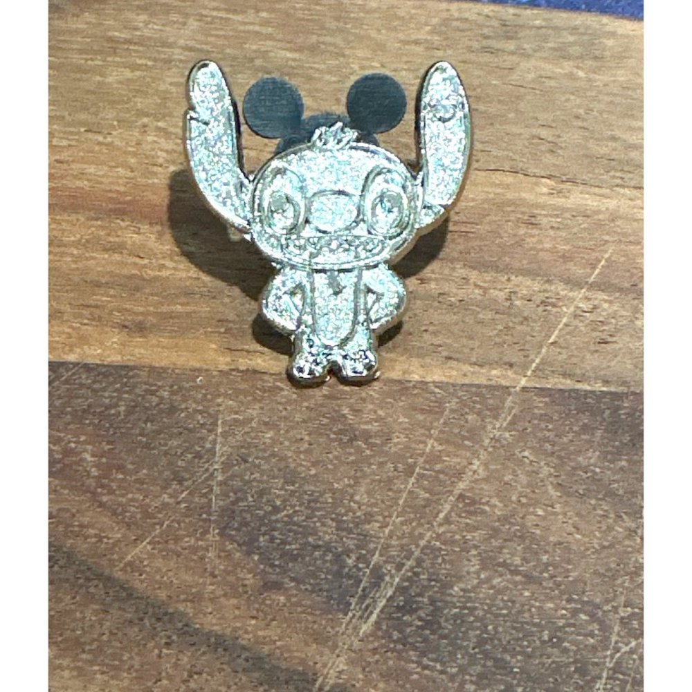 Disney Stitch Pin Mickey Trading Pin Authentic Silver Chaser Character